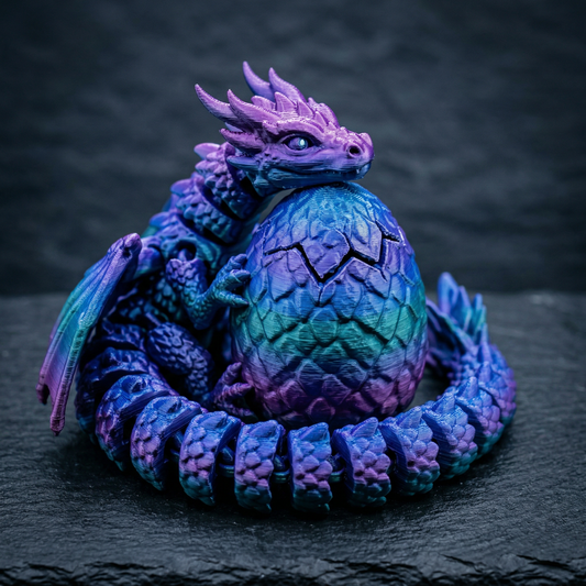 Flexi Articulated Dragon with Egg — Custom Color